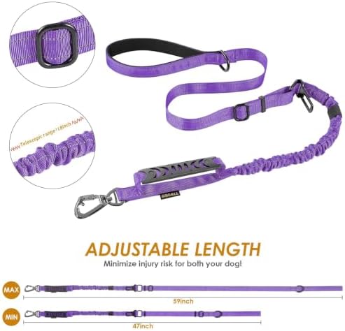 AUBELL Tactical Dog Leash Heavy Duty, 4-6ft No Pull Bungee Leash - Image 6