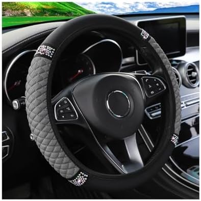 Osilly 15 Inch Rhinestone Leather Steering Wheel Cover by Osilly