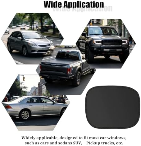 2PCS Car Window Shade, Static Suction Side Window Sun Shield Block UV Rays & - Image 6