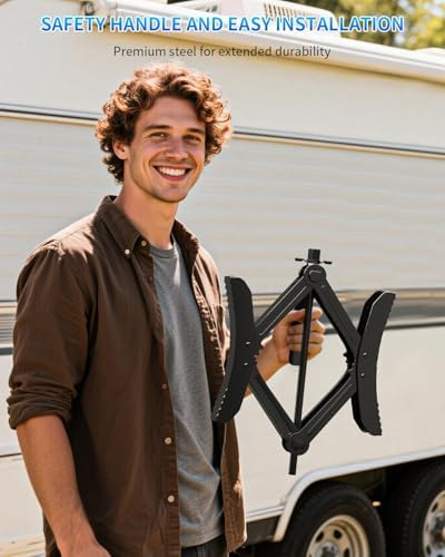 BEBOBLY Camper RV Wheel Chock Stabilizer 2 Sets, Heavy Duty X-Shaped Camper - Image 5