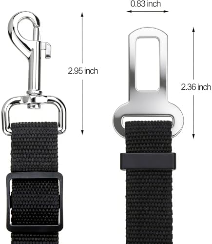 Elisel Elisel 2 Packs Adjustable Length Pet Dog Cat car seat Belt Pet seat Belt - Image 2