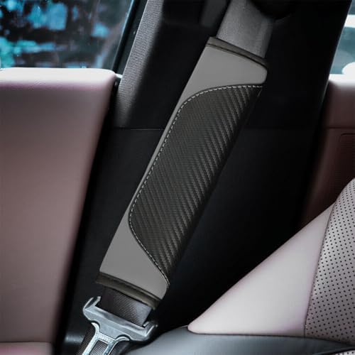 Osilly 2PCS Carbon Fiber Leather Seat Belt Shoulder Pads - Image 6