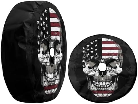 Skull American Flag Spare Tire Cover - Image 3