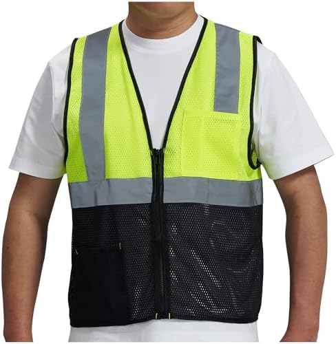 AYKRM 2 Pocket Mesh High Visibility Reflective Safety Vest by AYKRM