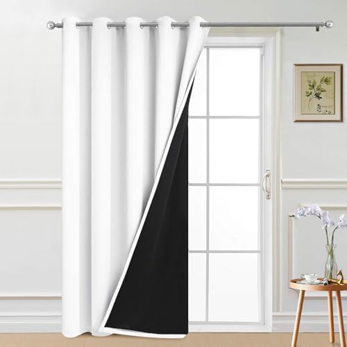 Yakamok Pure White Blackout Patio Door Curtain Panels W70 x L84, 1 Panel by Yakamok
