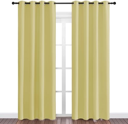 NICETOWN Paler Yellow Blackout Curtains 86" Long - Image 2