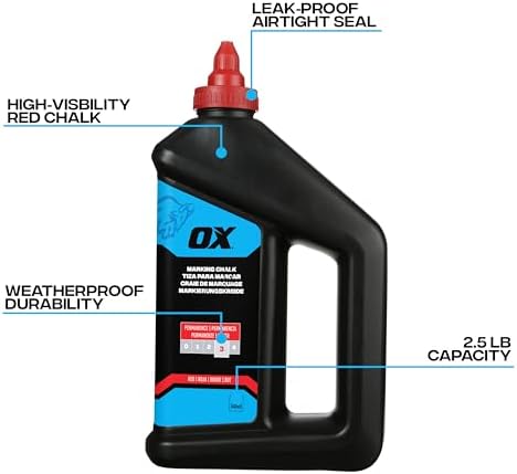 OX Red Chalk Line Powder 2.5lb - Image 2