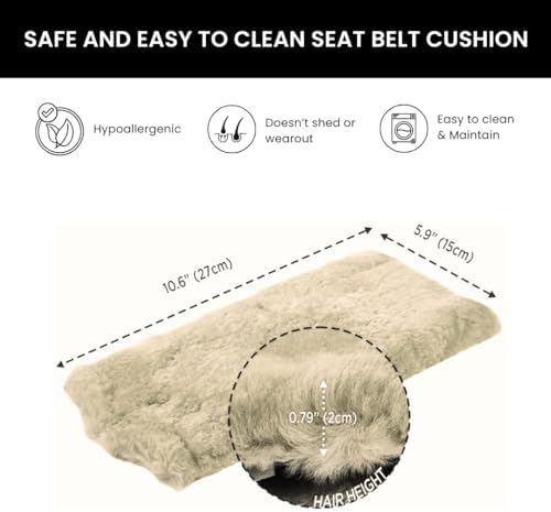 Andalus Brands 2 Pack Genuine Merino Wool Sheepskin Seat Belt Cover – Soft - Image 4