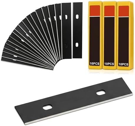 30 Pack 4 Inch Scraper Blades, High-Carbon Steel, by Jimtoiny