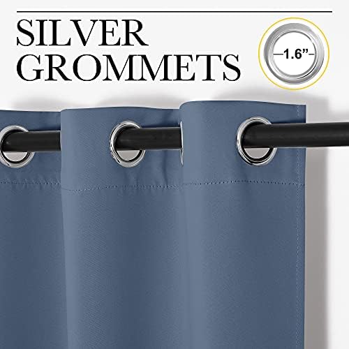 NICETOWN Room Darkening Curtain Panels, 2 Panels, 55 x 108-inch, Stone Blue - Image 3
