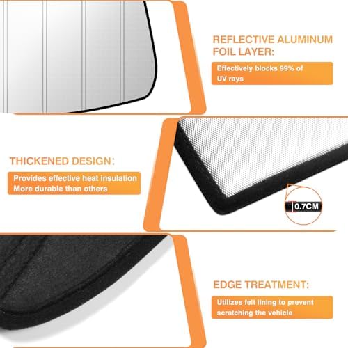 KUST Windshield Sun Shade for Tesla Model Y 2019-2024 Foldable Thicken Window - Image 4