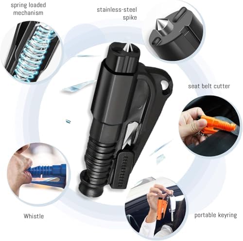 16Pcs Car Window Breaker Seatbelt Cutter Keychain, 3 in 1 Emergency Escape Tool - Image 3