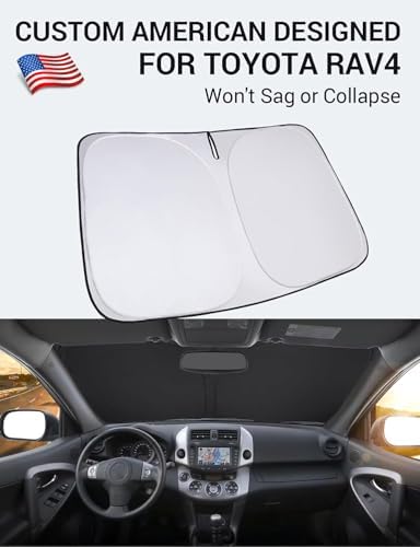 Proadsy Custom Fit 2006-2012 Toyota RAV4 Windshield Sun Shade, Blocks Heat - Image 2
