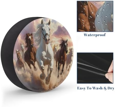 Animal Horse Art Spare Tire Cover Waterproof Dust-Proof Spare Wheel Covers - Image 4