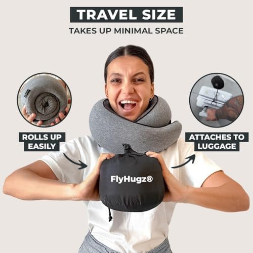 FlyHugz® Neck Travel Pillow Memory Foam Neck Pillow - Image 4