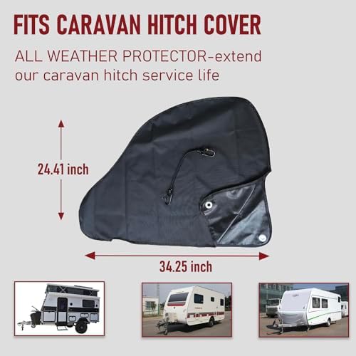 Universal Caravan Hitch Cover Waterproof Jack Protective Cover Heavy Duty Tow - Image 2
