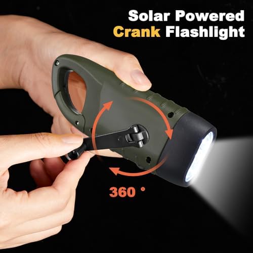 Mudder 4 Pack Hand Crank Solar Flashlight LED Emergency - Image 3