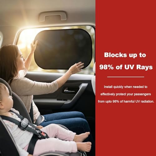 4 PCS Car Sun Shades, Foldable Auto Rear Side Window Cover Backseat Sunshade - Image 5