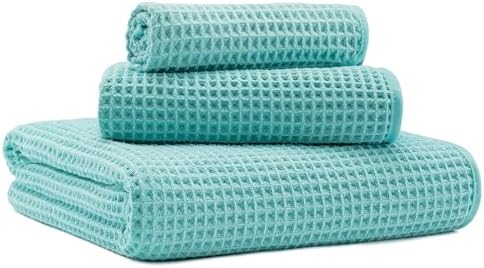 MICROFI Microfiber Waffle Bath Towels, 3 Pieces, Fast Drying, Lint Free by Unknown