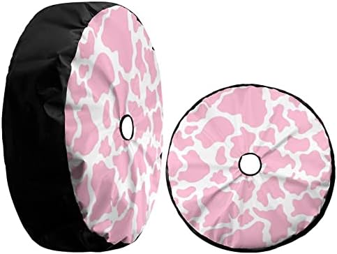 Pink Cow Print Spare Tire Cover - Image 3