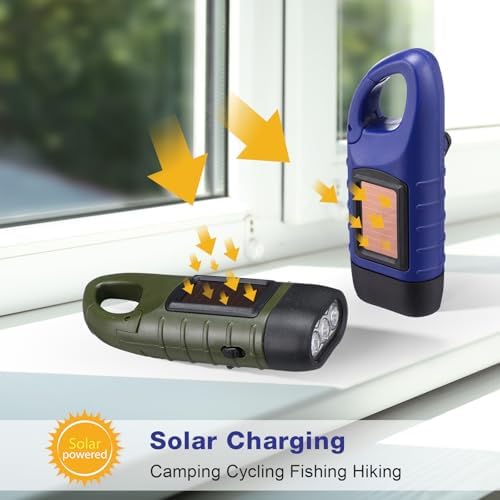 Mudder 4 Pack Hand Crank Solar Flashlight LED Emergency - Image 4