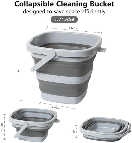 Collapsible Bucket, 1.32 Gallon 5L Small Mop Bucket - Image 2
