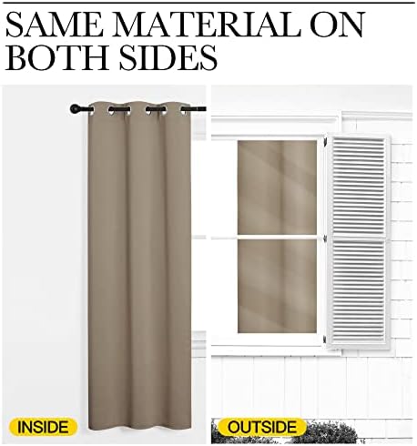 NICETOWN Taupe Room Darkening Curtains - Image 6