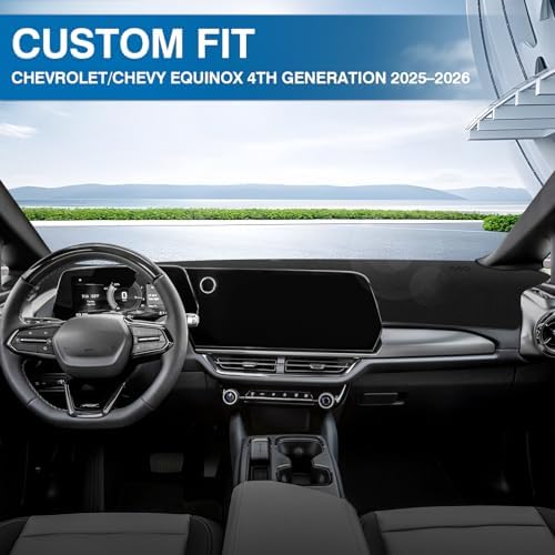 KUST Black Dash Cover for Chevy Equinox EV 2024 2025 2026 Polyester Dashboard - Image 3