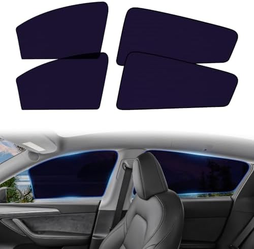 XCBYT 2020-2024 Tesla Model Y Window Shades, Static Cling 4 Pack by XCBYT