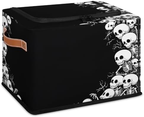 Skeleton Storage Bins With Zipper Lid, Collapsible Trunk Organizer, Car by YLYNIU