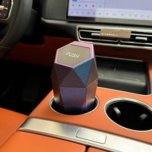 Ginsco Car Trash Can with Lid, Cup Holder Garbage Can - Image 2