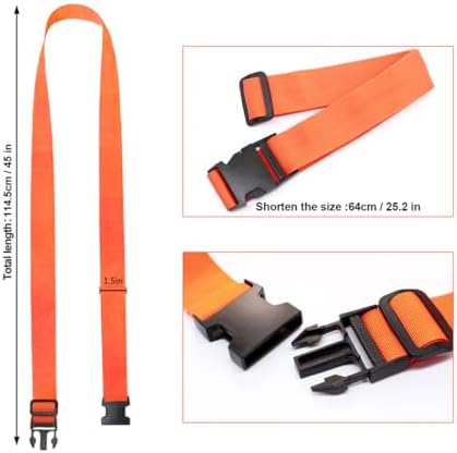 Luggage Straps for Suitcases, Travel Belt Multiple Connector, 2 Pack Orange - Image 3