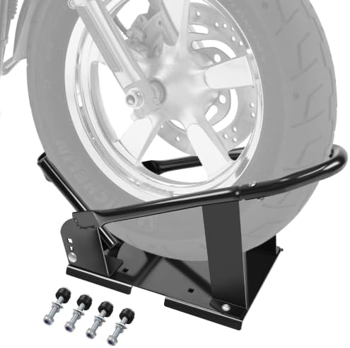 Motorcycle Wheel Chock for Trailer, Adjustable for 15"-21" Wheels by JYPERFORMANCE