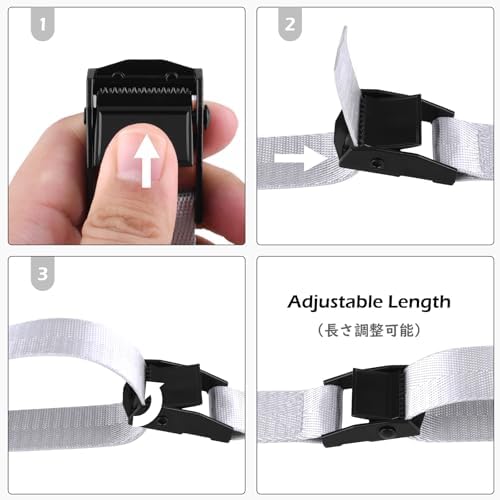TRIWONDER Cinch Tie Down Strap Lashing Straps Heavy Duty Nylon Straps - Image 4