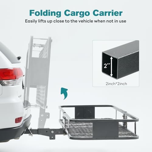 OLIXIS Folding Hitch Mount Cargo Carrier Basket - Image 5