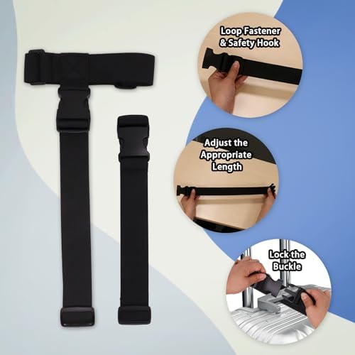 2 Pack Luggage Straps for Suitcases, Adjustable Travel Belt to Add a Bag - Image 3