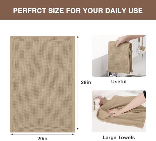 Homaxy 100% Cotton Oversized Waffle Weave Kitchen Towels 4-Pack - Image 3