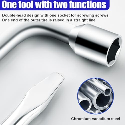 17mm Car Spare Tire Lug Wrench, L-Type Auto Tire Replacement Tool - Image 5