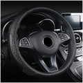 AUCELI 14.5-15 Inch Steering Wheel Cover Non-Slip Leather Black by AUCELI