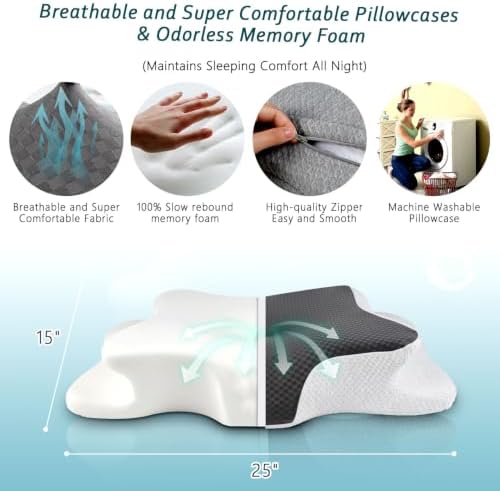 CHxxy Cervical Neck Pillow for Pain Relief Sleeping, Memory Foam Pillows - Image 5