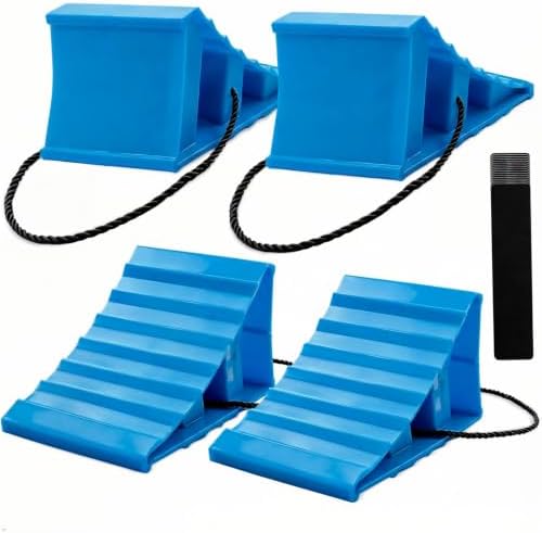 4 Pack Wheel Chocks, Plastic Heavy Duty Non Slip Wheel Chocks by SeeyouinSeuqhck