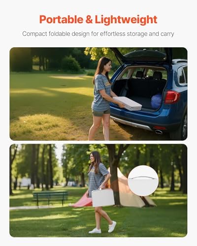 VEVOR Folding Camping Table, Adjustable Height Aluminum MDF Outdoor Portable - Image 6