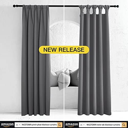 NICETOWN Grey Blackout Curtains - Image 6