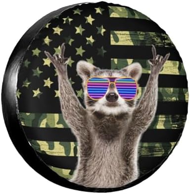 Funny Raccoon Spare Tire Cover Wheel Protectors Waterproof Wheel Covers by Unknown