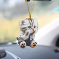 2D Flat Cat Car Rear View Mirror Charm, Acrylic Car Rear View Mirror Hanging by Unknown