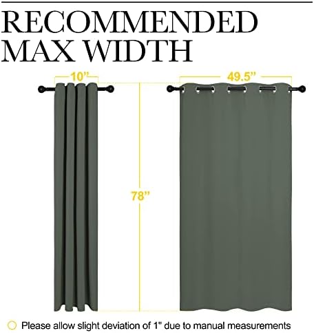NICETOWN Dark Mallard Blackout Curtain Panel Grommet - Image 7