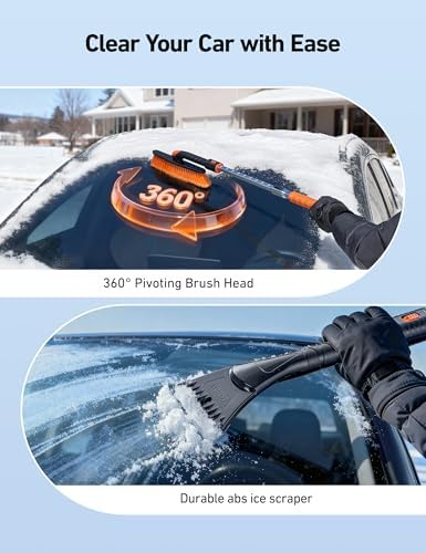AstroAI 46" Extendable 2-in-1 Snow Brush & Ice Scrapers - Image 2