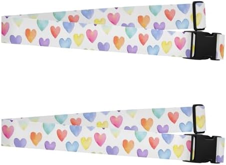 Hearts Pastel Rainbow Luggage Straps - Image 2