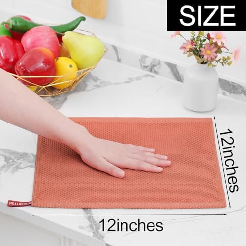 Homaxy 100% Cotton Waffle Weave Kitchen Dish Cloths 8-Pack - Image 5