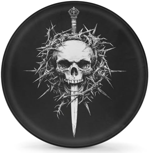 White Skull Art Spare Tire Cover Dust-Proof Wheel Protector by Unknown